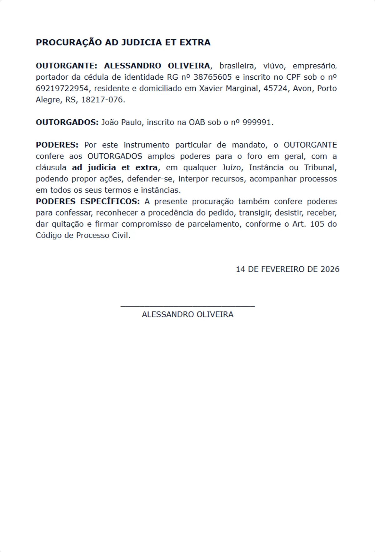 Documento final gerado